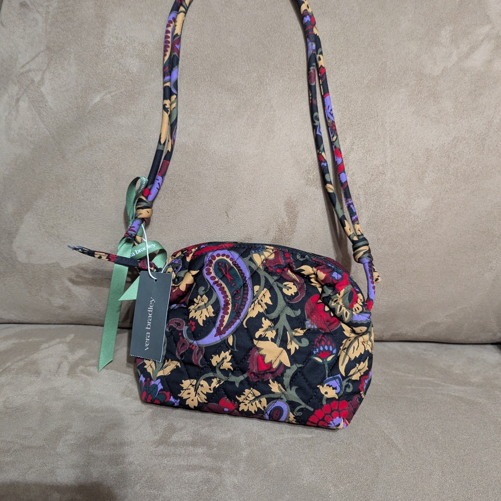 Vera Bradley Black and Red Floral Crossbody Bag